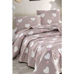 Eponj Home EP-027035 Kapitone Çift Kişilik Herz Gülkurusu Yatak Örtüsü Seti