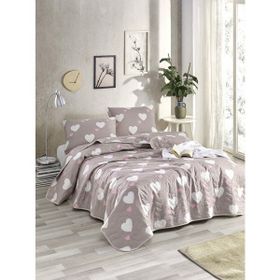 Eponj Home EP-027035 Kapitone Çift Kişilik Herz Gülkurusu Yatak Örtüsü Seti