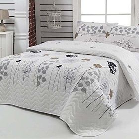 Eponj Home Kapitone Atlantis Beyaz Tek Kişilik Yatak Örtüsü Seti