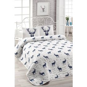 Eponj Home Kapitone Lacivert Tek Kişilik Yatak Örtüsü Seti