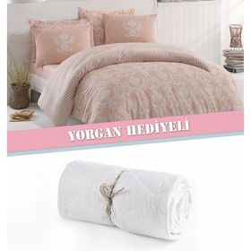 Eponj Home Kapitone Pure Pudra Çift Kişilik Yatak Örtüsü Seti