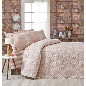 Eponj Home Kapitone Pure Pudra Tek Kişilik Yatak Örtüsü Seti