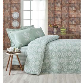 Eponj Home Kapitone Pure SuYeşili Çift Kişilik Yatak Örtüsü Seti