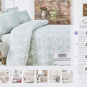 Eponj Home Kapitone Tek Kişilik Geyik Bordo Yatak Örtüsü Seti