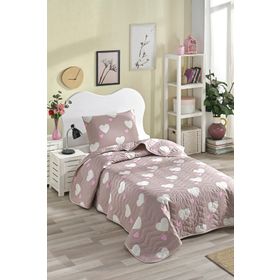Eponj Home Kapitone Tek Kişilik Herz Gülkurusu Yatak Örtüsü Seti