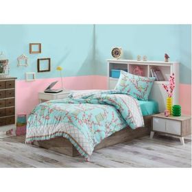 Eponj Home Kolay Ütülenir Birdcage Turkuaz Tek Kişilik Nevresim Takımı
