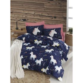 Eponj Home Magic Unicorn Lacivert Çift Kişilik Nevresim Takımı