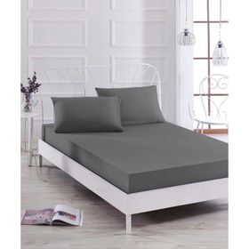 Eponj Home Paint Füme Lastikli Çift Kişilik Çarşaf Seti