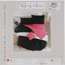 Eponj Home Paint Mix Siyah-Füme Tek Kişilik Nevresim Takımı
