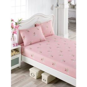 Eponj Home Pes Lastikli Tek Kişilik Alanur Pembe Çarşaf Seti