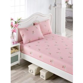 Eponj Home Pes Lastikli Tek Kişilik Alanur Pembe Çarşaf Seti