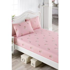 Eponj Home Pes Lastikli Tek Kişilik Alanur Pembe Çarşaf Seti