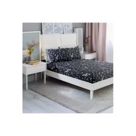 Eponj Home Pes Lastikli Tek Kişilik B&w Melodiy Siyah Çarşaf Seti