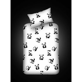 Eponj Home Pes Lastikli Tek Kişilik B&W Panda Çarşaf Seti