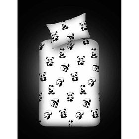 Eponj Home Pes Lastikli Tek Kişilik B&W Panda Çarşaf Seti