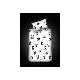 Eponj Home Pes Lastikli Tek Kişilik B&W Panda Çarşaf Seti