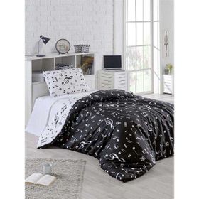 Eponj Home Tek Kişilik B&W Melodiy Kolay Ütülenir Nevresim Takımı