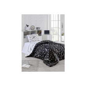 Eponj Home Tek Kişilik B&W Melodiy Kolay Ütülenir Nevresim Takımı