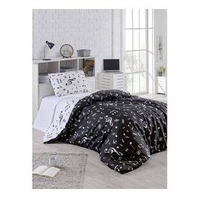 Eponj Home Tek Kişilik B&W Melodiy Kolay Ütülenir Nevresim Takımı