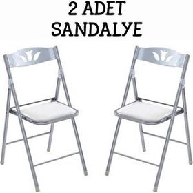 Eportatif 1054 Beyaz Renk 2 Adet Katlanır Mutfak Sandalyesi