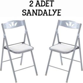 Eportatif 1054 Beyaz Renk 2 Adet Katlanır Mutfak Sandalyesi