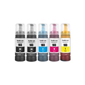 Epson 103 L3151-L4150-L6190 Yazıcı Uyumlu 4 Renk +1 Siyah L3110-L3111-L3150 Muadil Mürekkep Set