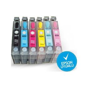 Epson 6 Renk Perfection T0801-t0806 Uyumlu Kolay Dolan Kartuş