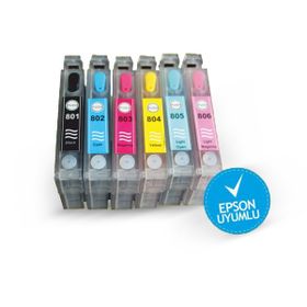 Epson 6 Renk R1400 Perfection T0791-t0796 Uyumlu Kolay Dolan Kartuş