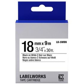 Epson C53S655006 LK-5WBN 18 mm Siyah Beyaz Muadil Standart Etiket Kartuşu