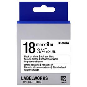 Epson C53S655012 LK-5WBW 18 mm Siyah Beyaz Muadil Güçlü Yapışkanlı Etiket Kartuşu