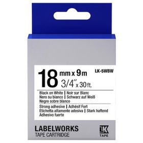 Epson C53S655012 LK-5WBW 18 mm Siyah Beyaz Muadil Güçlü Yapışkanlı Etiket Kartuşu