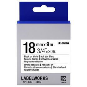Epson C53S655012 LK-5WBW 18 mm Siyah Beyaz Muadil Güçlü Yapışkanlı Etiket Kartuşu