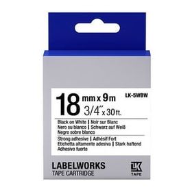 Epson C53S655012 LK-5WBW 18 mm Siyah Beyaz Muadil Güçlü Yapışkanlı Etiket Kartuşu