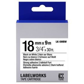 Epson C53S655012 LK-5WBW 18 mm Siyah Beyaz Muadil Güçlü Yapışkanlı Etiket Kartuşu