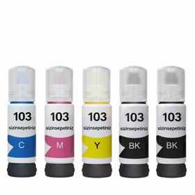 Epson Ecotank L6270 101 103 5x70 ml Extra Siyah Uyumlu Mürekkep Seti