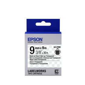 Epson LK-3TBN Clear Siyah Üzeri Beyaz 9 mm x 9 mt Etiket