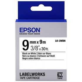 Epson LK-3WBW Strong Siyah Üzeri Beyaz 9 mm 9 m Etiket