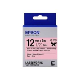Epson Lk-4pbk Siyah-Pembe 12 mm 5 m Etiket