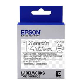 Epson LK-4TWN Transparan Üzerine Beyaz Etiket