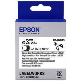 Epson Lk-4wba3 Isıyla Daralan Siyah Üzeri Beyaz 3 mm 2,5 m Etiket