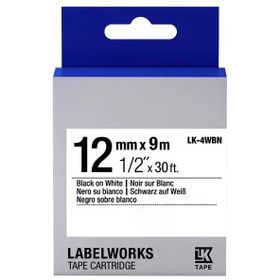 Epson LK-4WBN C53S654021 12 mm Siyah Beyaz Muadil Standart Etiket Kartuşu