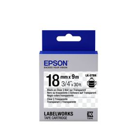 Epson LK-5TBN Clear Siyah Üzeri Beyaz 18 mm x 9 mt Etiket