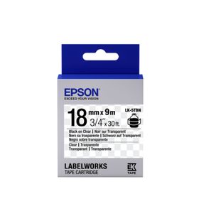 Epson LK-5TBN Clear Siyah Üzeri Beyaz 18 mm x 9 mt Etiket