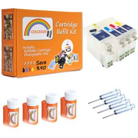 Epson T1001-T1004 Uyumlu 4 Renk 1000 ml Kartuş Mürekkep Seti