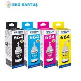 Epson T664 4 Renk L200 Muadil Mürekkep Seti