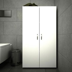 Era Home 2 Kapaklı 4 Raflı Çok Amaçlı Beyaz Banyo Dolabı