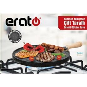 Erato 34 cm Çift Taraflı Alüminyum Döküm Tava Granit Kaplama Tava