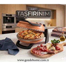 Erato Turuncu Taşfırınım Doğal Taş Tabanlı Pizza Makinesi