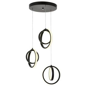 Eray Aydınlatma 1909-3 Siyah Sıralı 3 Lü Led Avize