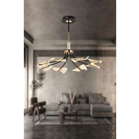 Eray Aydınlatma 86417-8 Siyah Gold 8'li Sarı Led Avize